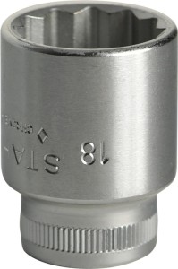 Klucz nasadowy 45 3/8 cal. 12-kątowy rozmiar klucza 18 mm długość 32 mm STAHLWIL