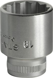 Klucz nasadowy 45 3/8 cal. 12-kątowy rozmiar klucza 19 mm długość 32 mm STAHLWIL