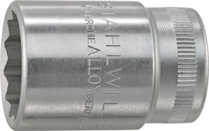 Klucz nasadowy 50 1/2 cal. 12-kątowy rozmiar klucza 14 mm długość 38 mm STAHLWIL