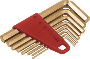 Zestaw kluczy trzpieniowych 8-częśc. rk 2–10 mm aluminium wielomateriałowe brąz