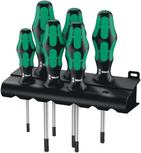 Zestaw wkrętaków 367/6 6-częśc. TORX® 2-komponentowy uchwyt okrągły trzpień WERA