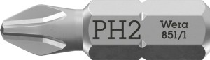 Bit 851/1 Z 1/4 cal. PH 2 długość 25 mm 6-kąt. WERA