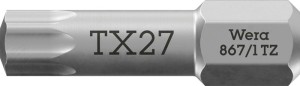 Bit 867/1 TZ 1/4 cal. T 27 długość 25 mm strefa skrętu, twardy WERA
