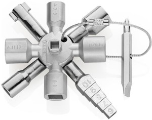 Klucz do szaf rozdzielczych TwinKey® 6 funkcji z połączeniem magnetycznym KNIPEX