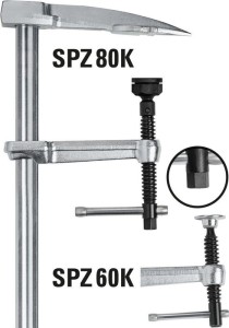 Ścisk śrubowy stalowy ciesielski SPZ rozp. mocow. 600 mm wysunięcie 120 mm BESSE