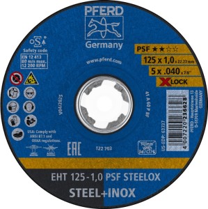 Tarcza tnąca X-LOCK PSF STEELOX śred. 125 x 1 mm prosta INOX otwór 22,23 mm PFER