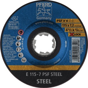 Ściernica do obróbki zgrubnej X-LOCK PSF STEEL śred. 125 x gr. 7,2 mm stal zakr