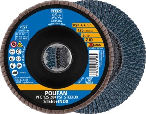 Tarcza lamelowa (listkowa) X-LOCK PSF Z STEELOX śred. 125 mm uziarnienie 80 stoż