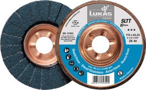 Tarcza lamelowa (listkowa) SLTT ZK śred. 125 mm uziarnienie 40 płaska stal korun