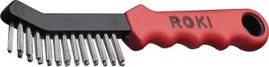 Szczotka druciana ROKI® długość 225 mm 0,35 mm stal 2-rzędowa LESSMANN