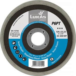 Talerz polerski P6PT śred. 125 mm śred. otworu 22,23 mm P 240 drobna biały LUKAS