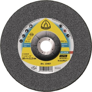 Ściernica do obróbki zgrubnej A 24 N Supra śred. 230 x gr. 6 mm zakrzywiony INO