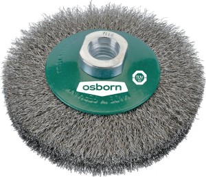 Szczotka stożkowa śred. 100 mm grubość drutu 0,2 mm VA 20 mm 12500 min-¹ OSBORN