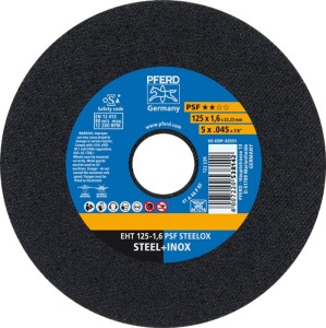 Tarcza tnąca PSF STEELOX średnica 125 x 1,6 mm prosta INOX otwór 22,23 mm PFERD