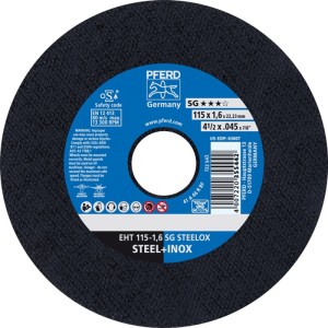 Tarcza tnąca SG STEELOX śred. 115 x 1,6 mm prosta INOX otwór 22,23 mm PFERD
