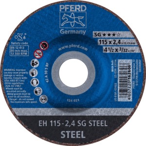 Tarcza tnąca SG STEEL średnica 115 x 2,4 mm wygięta stal otwór 22,23 mm PFERD