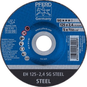 Tarcza tnąca SG STEEL średnica 125 x 2,4 mm wygięta stal otwór 22,23 mm PFERD