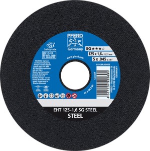 Tarcza tnąca SG STEEL średnica 125 x 1,6 mm prosta stal otwór 22,23 mm PFERD