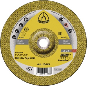 Ściernica do obróbki zgrubnej A 24 Extra śred. 125 x gr. 6 mm stal zakrzywiona