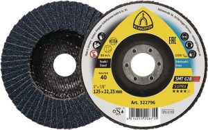 Tarcza lamelowa (listkowa) SMT 628 Supra śred. 125 mm uziarnienie 40 płaska INOX