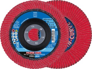 Tarcza lamelowa (listkowa) POLIFAN CO SGP CURVE STEELOX śred. 125 mm uziarnienie