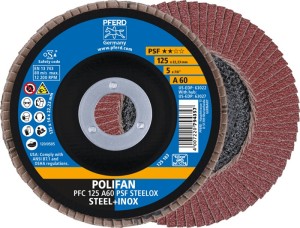 Tarcza lamelowa (listkowa) POLIFAN A PSF STEELOX śred. 125 mm uziarnienie 60 sto