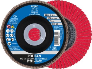 Tarcza lamelowa (listkowa) POLIFAN CO-COOL SG STEELOX śred. 125 mm uziarnienie 6