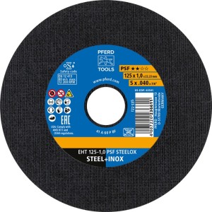Tarcza tnąca PSF STEELOX średnica 125 x 1 mm prosta INOX otwór 22,23 mm PFERD