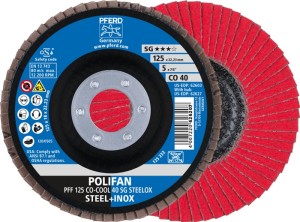 Tarcza lamelowa (listkowa) POLIFAN CO-COOL SG STEELOX śred. 125 mm uziarnienie 4