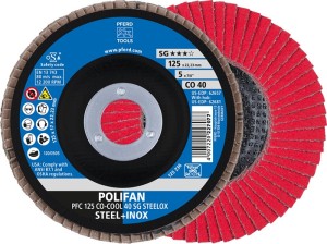 Tarcza lamelowa (listkowa) POLIFAN CO-COOL SG STEELOX śred. 125 mm uziarnienie 4