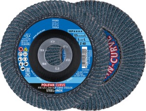 Tarcza lamelowa (listkowa) POLIFAN Z SGP CURVE STEELOX śred. 125 mm uziarnienie