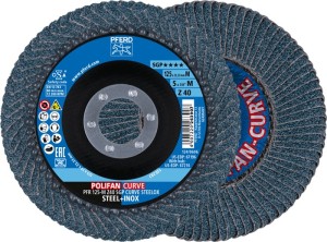 Tarcza lamelowa (listkowa) POLIFAN Z SGP CURVE STEELOX śred. 125 mm uziarnienie