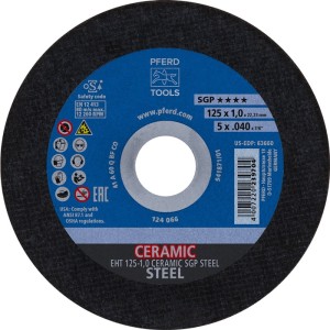 Tarcza tnąca Ceramic SGP Steel średnica 125 x 1 mm prosta stal otwór 22,23 mm PF