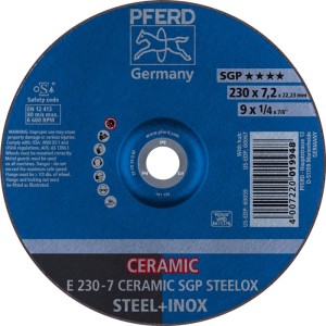 Ściernica do obróbki zgrubnej CERAMIC SGP STEELOX średnica 230 x grubość 7 mm st