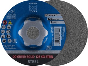 Krążek ścierny CC-GRIND-SOLID SG STEEL śred. 125 x gr. mm stal zakrzywiona otwó