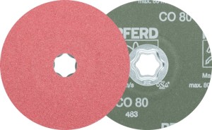 Tarcza fibrowa COMBICLICK CO śred. 125 mm uziarnienie 80 stal, odlew, aluminium