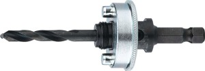 Uchwyt do wierteł Quick-Change 6-kąt. 9,5 mm z wiertłem do nakiełków piły otworo