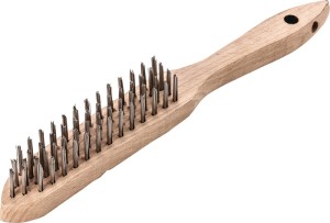 Szczotka ręczna długość 290 mm 0,35 mm drut stalowy długość drutu 140 mm 4 rzędy