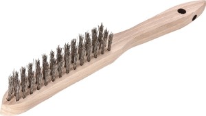 Szczotka ręczna długość 290 mm 0,35 mm drut nierdzewny długość drutu 140 mm 3 rz