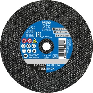 Tarcza tnąca STEELOX śred. 76 mm grubość tarczy 1 mm prosta korund otwór 6 mm PF
