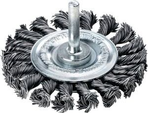 Szczotka tarczowa śred. 75 mm grubość drutu 0,5 mm stal 12 mm 25000 min-¹ LESSMA