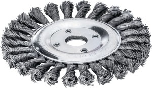 Szczotka tarczowa śred. 115 mm otwór grubość drutu 0,5 mm stal 14 mm 12 500 min-