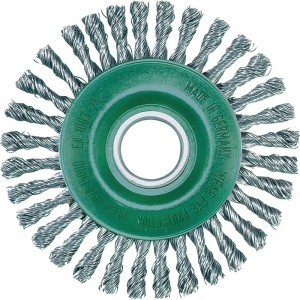 Szczotka tarczowa śred. 115 mm otwór grubość drutu 0,5 mm stal szlachetna 6 mm 1