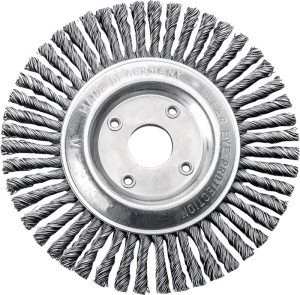 Szczotka tarczowa śred. 125 mm otwór grubość drutu 0,5 mm stal 6 mm 15 000 min-¹