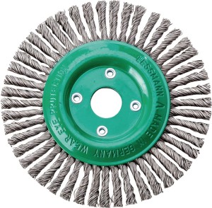 Szczotka tarczowa śred. 125 mm otwór grubość drutu 0,5 mm stal szlachetna 6 mm 1