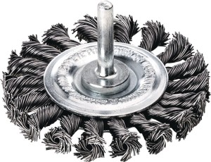 Szczotka tarczowa śred. 75 mm grubość drutu 0,5 mm stal szlachetna gładka 12 mm