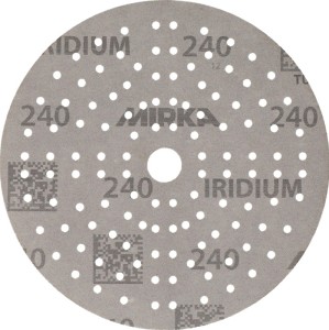 Krążek ścierny na rzep IRIDIUM Grip 121L 150 mm, uziarnienie 240 do drewna / met
