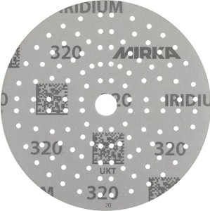 Krążek ścierny na rzep IRIDIUM Grip 121L 150 mm, uziarnienie 320 do drewna / met