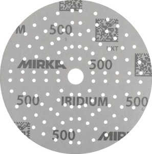 Krążek ścierny na rzep IRIDIUM Grip 121L 150 mm, uziarnienie 500 do drewna / met