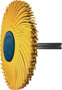 Promieniowa szczotka tarczowa Sunburst śred. 76 mm uziarnienie 80 żółty 10 000 m